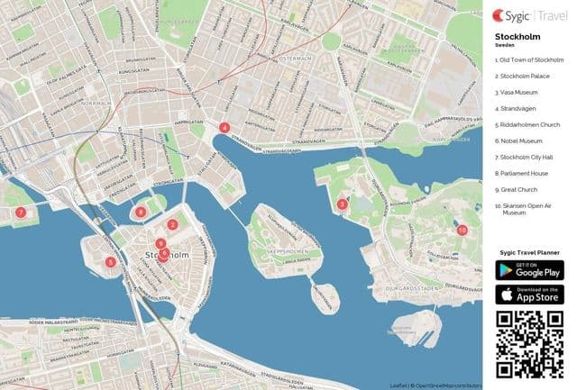 Karte der Stockholmer Sehenswürdigkeiten