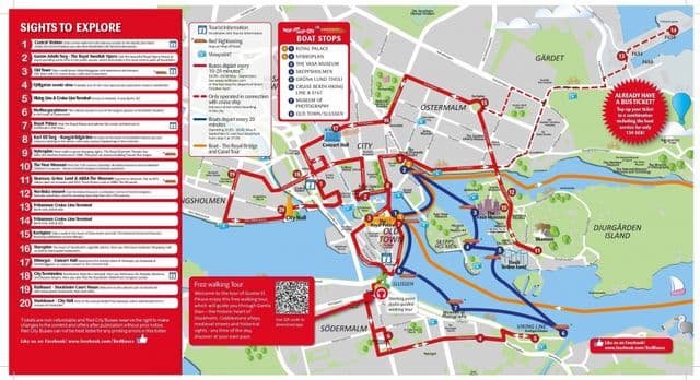 Stockholm Hop On Hop Off Bustouren Karte