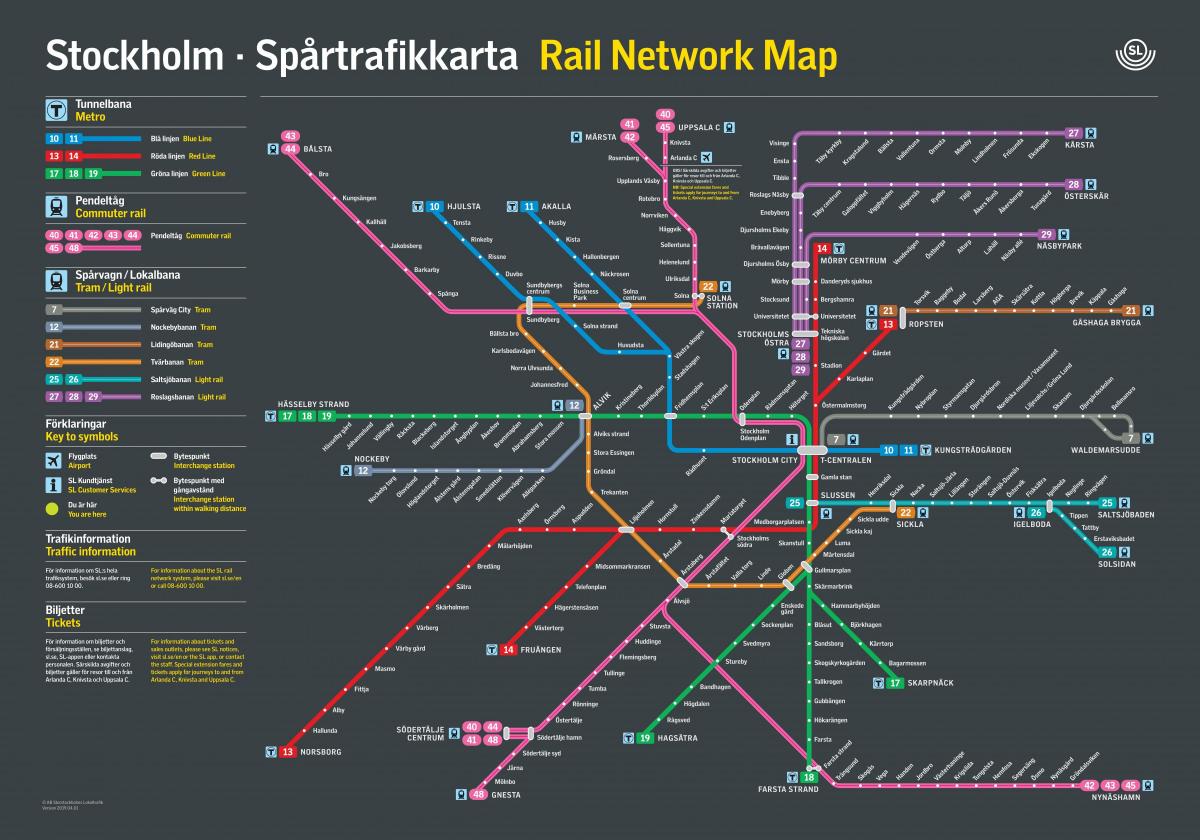 Karte der Stockholmer Verkehrsmittel