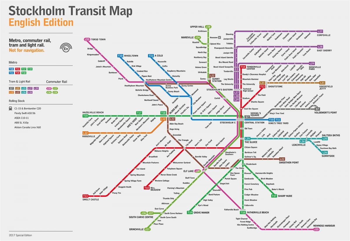 Karte der Stockholmer U-Bahn-Station